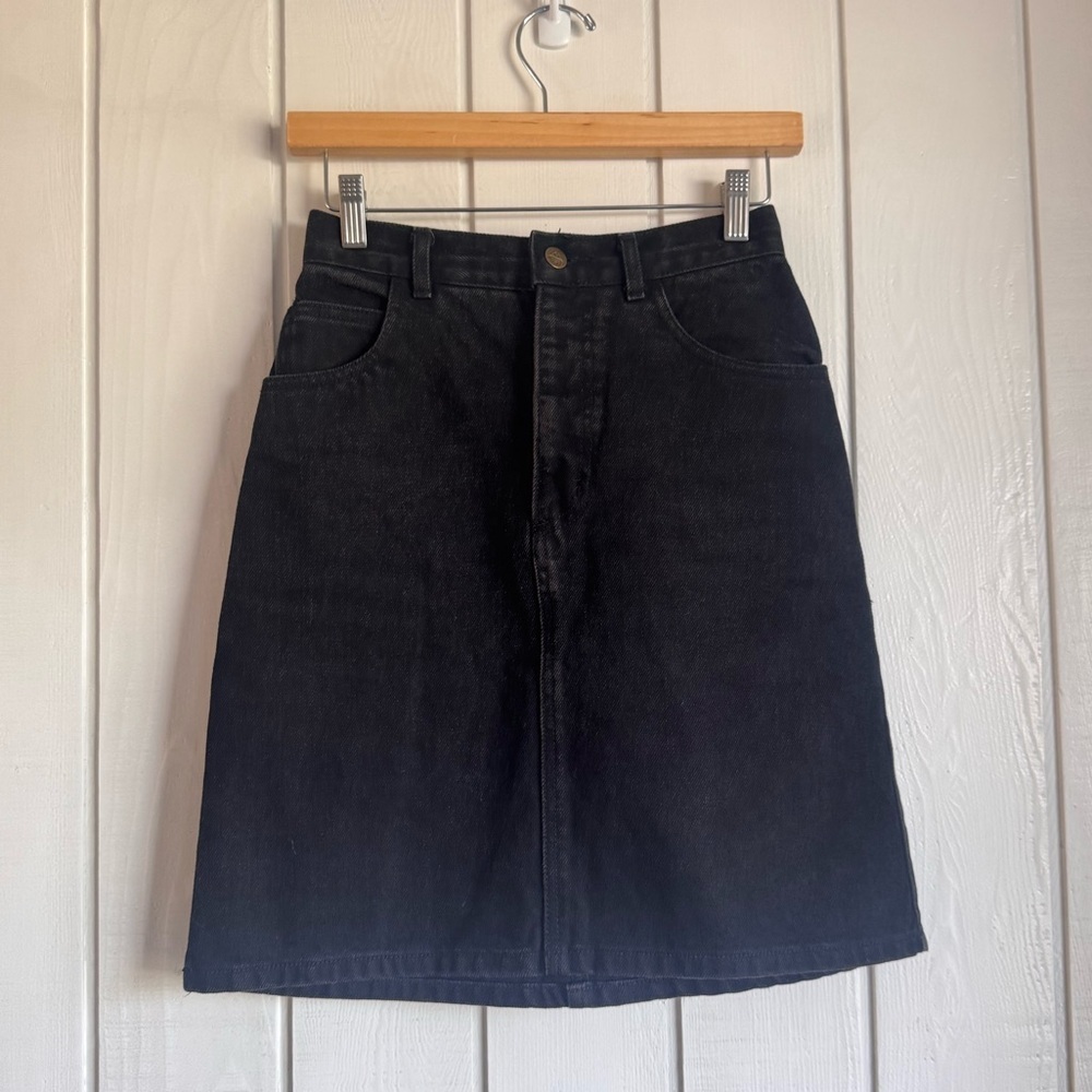 Vintage Georges Marciano For Guess Black Denim Skirt